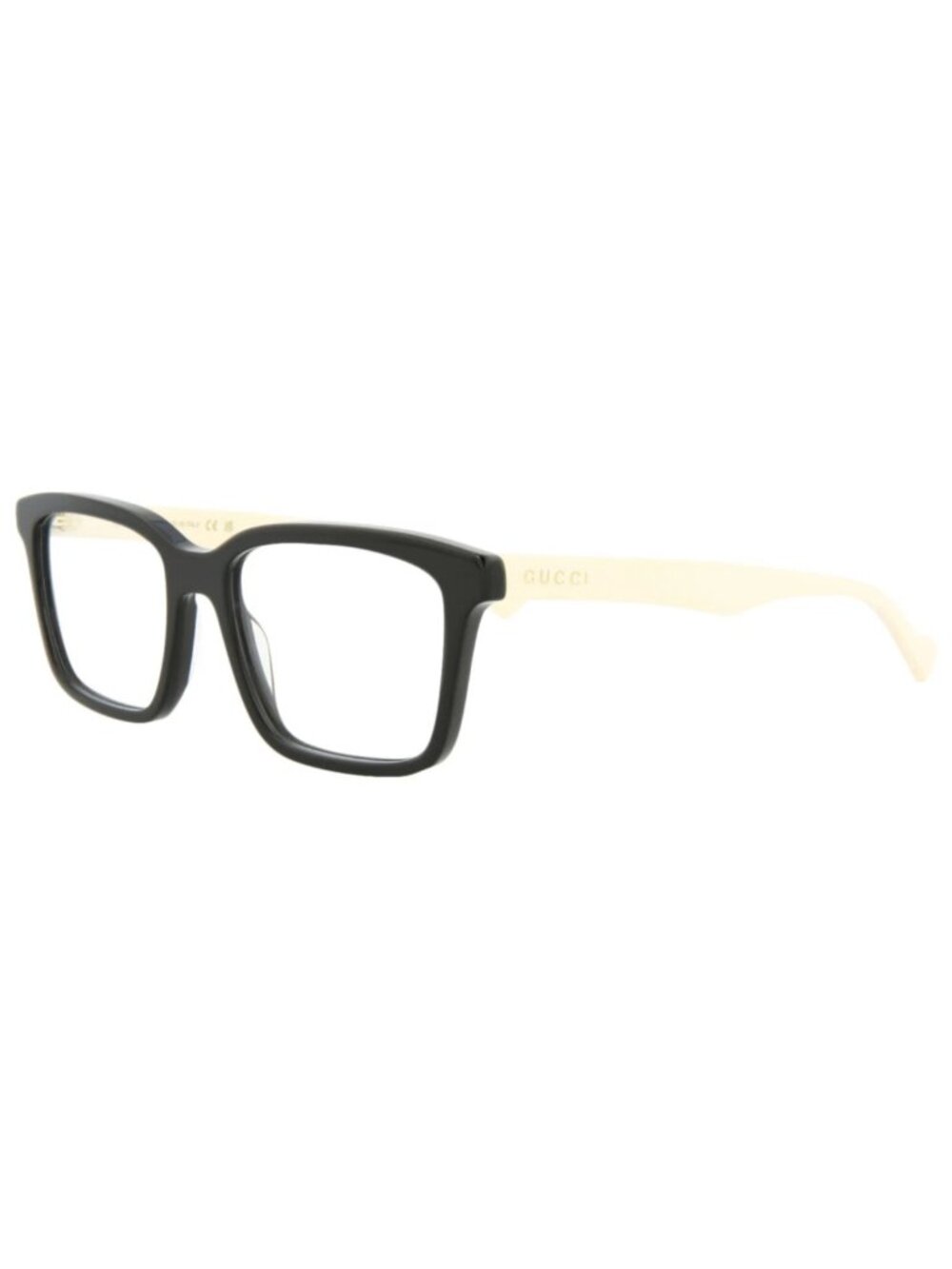 New Gucci Women's Eyeglasses Square Rectangle Acetate Frame Mens Black White